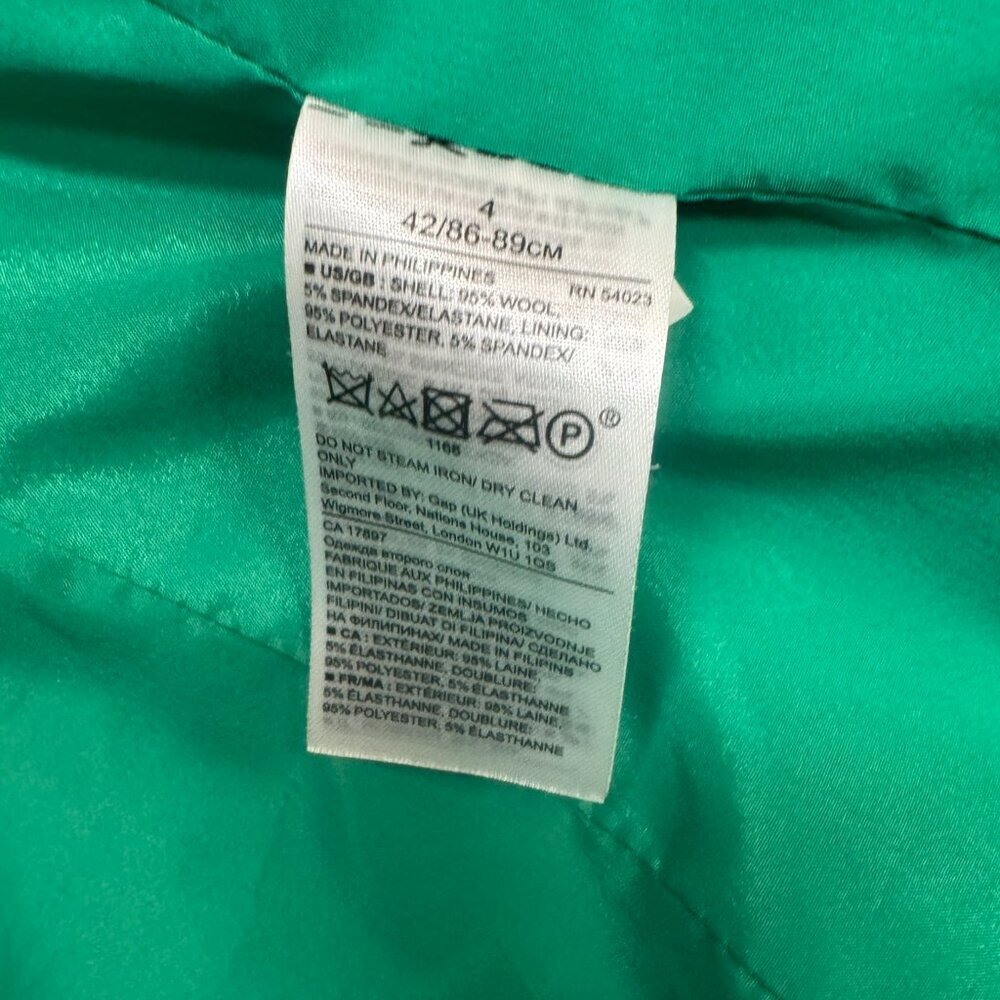 Banana Republic Green Tailored One-Button Blazer Size 4 EUC - Picture 5 of 5
